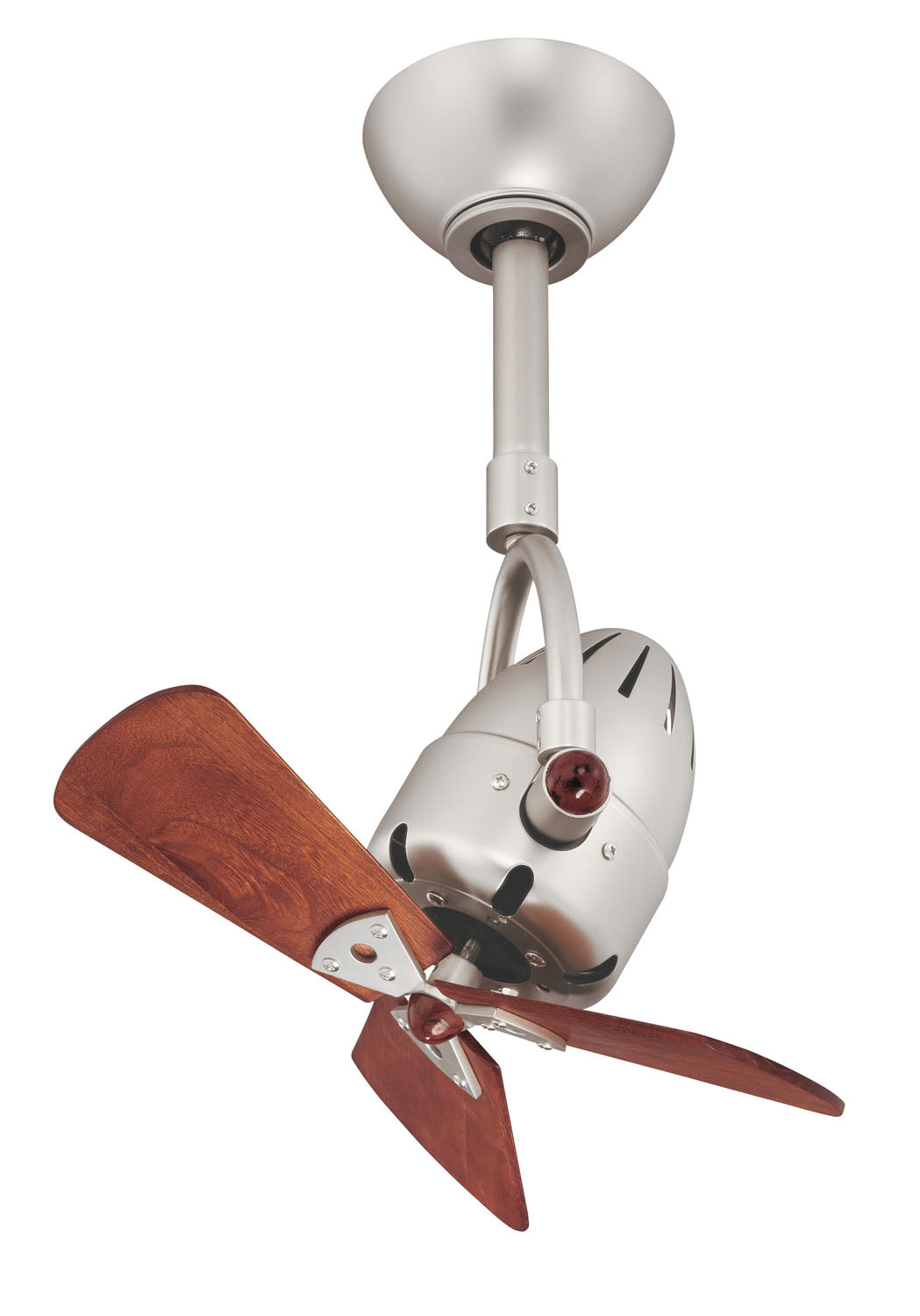 Matthews Fan Company Diane DI-BN-WD Ceiling Fan 16 - Brushed Nickel, Mahogany Tone/