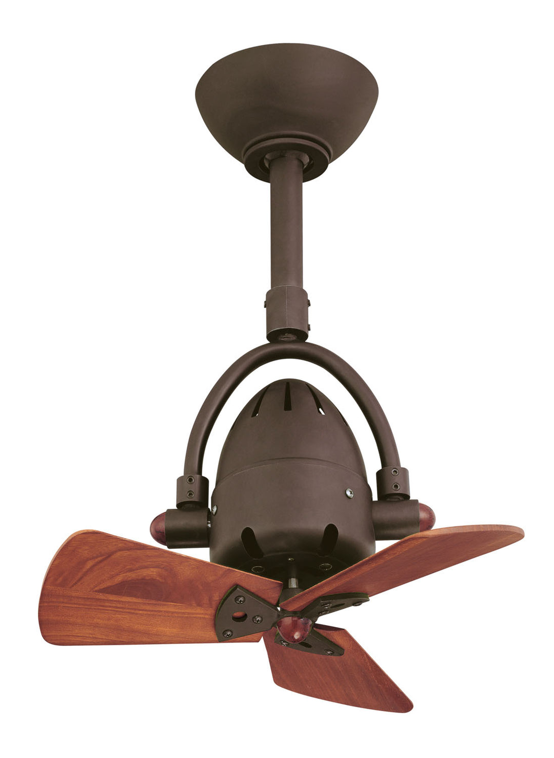 Matthews Fan Company Diane DI-TB-WD Ceiling Fan 16 - Textured Bronze, Mahogany Tone/