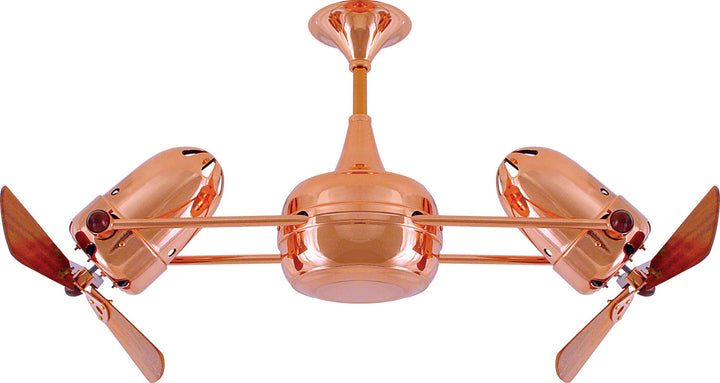 Matthews Fan Company Duplo-Dinamico DD-CP-WD Ceiling Fan 16 - Polished Copper, Mahogany/
