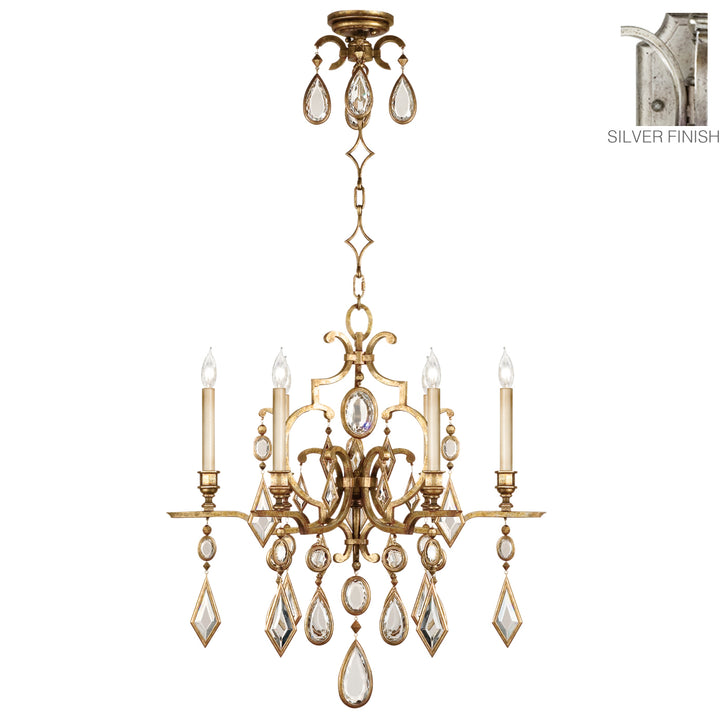 Fine Art Encased Gems 729440-3ST Chandelier Light - Silver