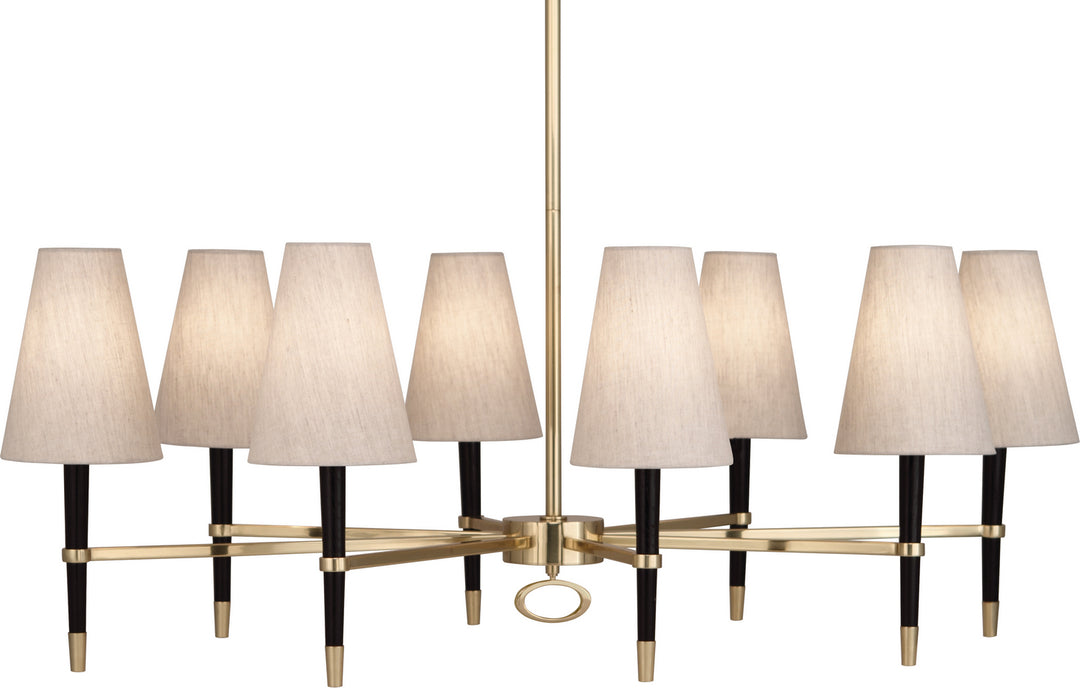 Robert Abbey Jonathan Adler Ventana 718 Pendant Light - Ebonyed Wood w/Antique Brass