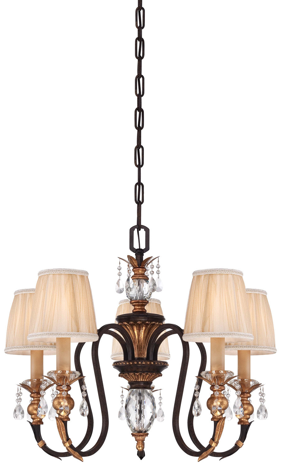 Metropolitan Bella Cristallo N6645-258B Chandelier Light - French Bronze W/ Gold Highlights