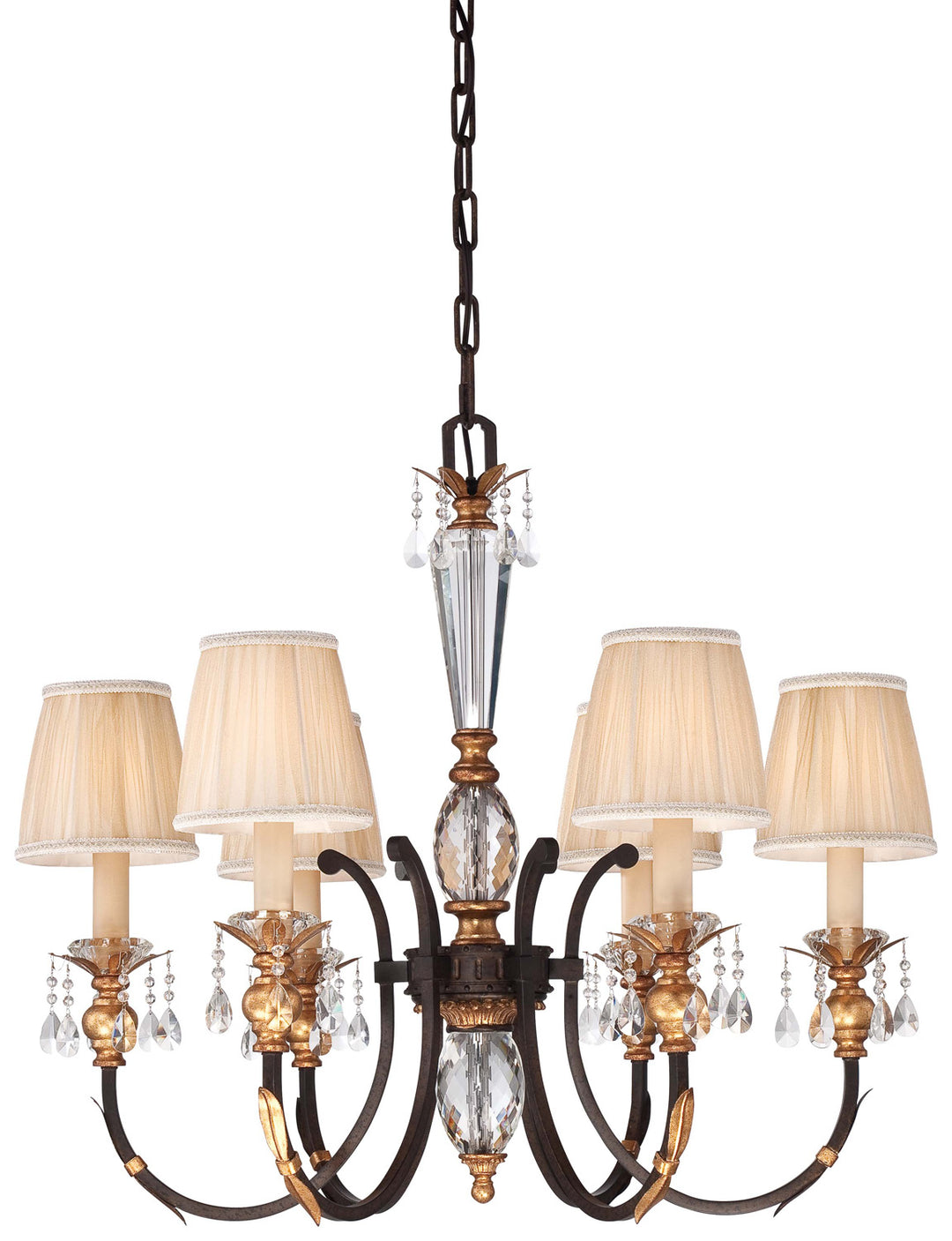 Metropolitan Bella Cristallo N6646-258B Chandelier Light - French Bronze W/ Gold Highlights