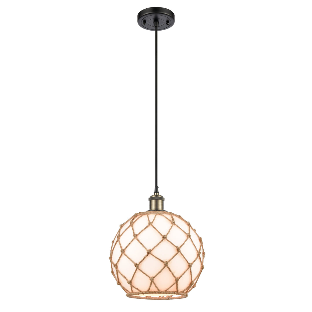 Innovations Ballston 516-1P-BAB-G121-10RB Pendant Light - Black Antique Brass