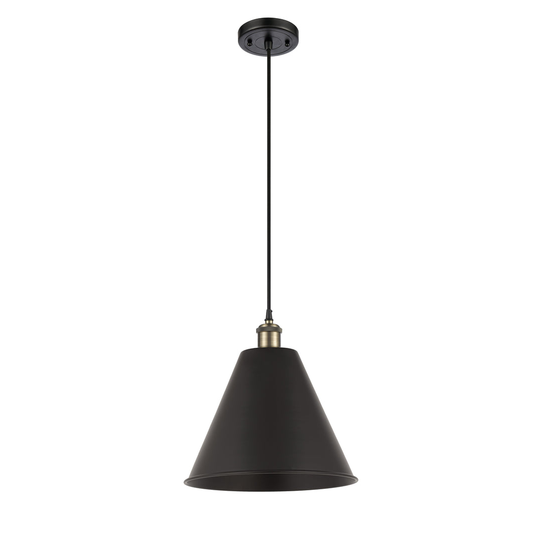 Innovations Ballston 516-1P-BAB-MBC-12-BK Pendant Light - Black Antique Brass