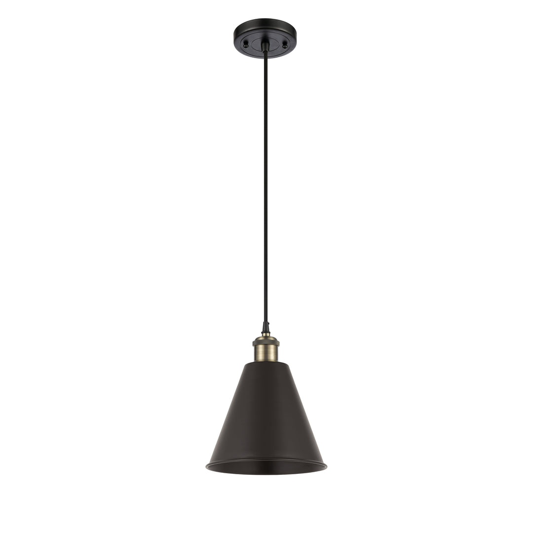 Innovations Ballston 516-1P-BAB-MBC-8-BK Pendant Light - Black Antique Brass