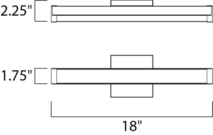 Maxim Spec 52000BK Bath Vanity Light 18 in. wide - Black