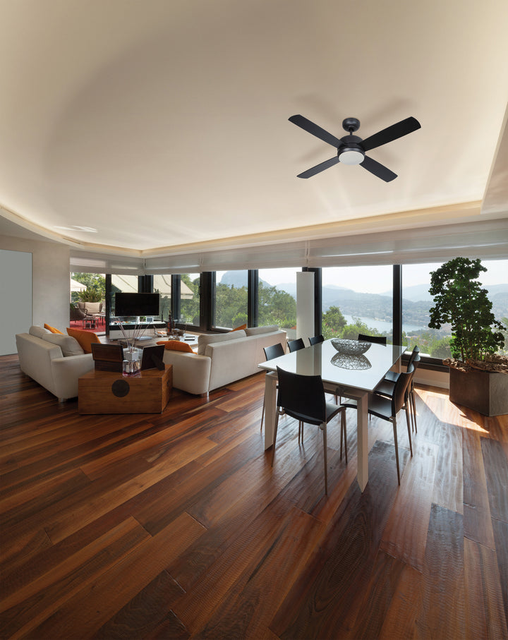 Craftmade Montreal MN44FB4-LED Ceiling Fan 44 - Flat Black, Flat Black/Flat Black/