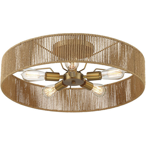 Savoy House Ashe 6-1682-5-320 Ceiling Light - Warm Brass and Rope