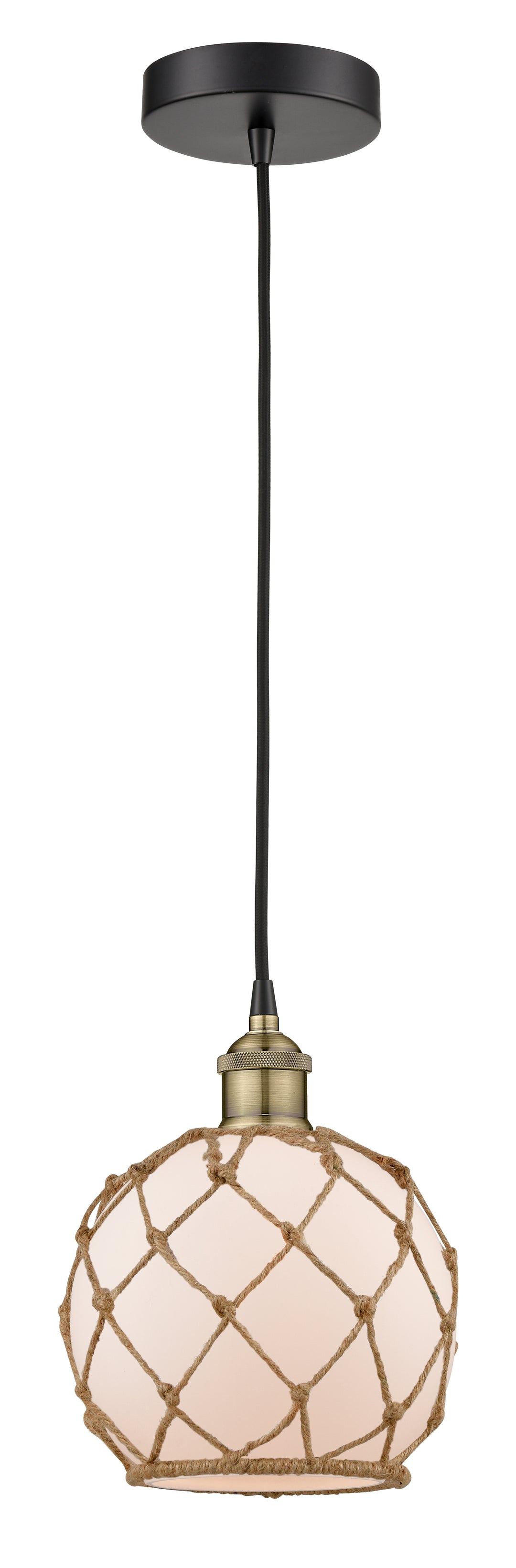Innovations Downtown Urban 616-1P-BAB-G121-8RB Pendant Light - Black Antique Brass