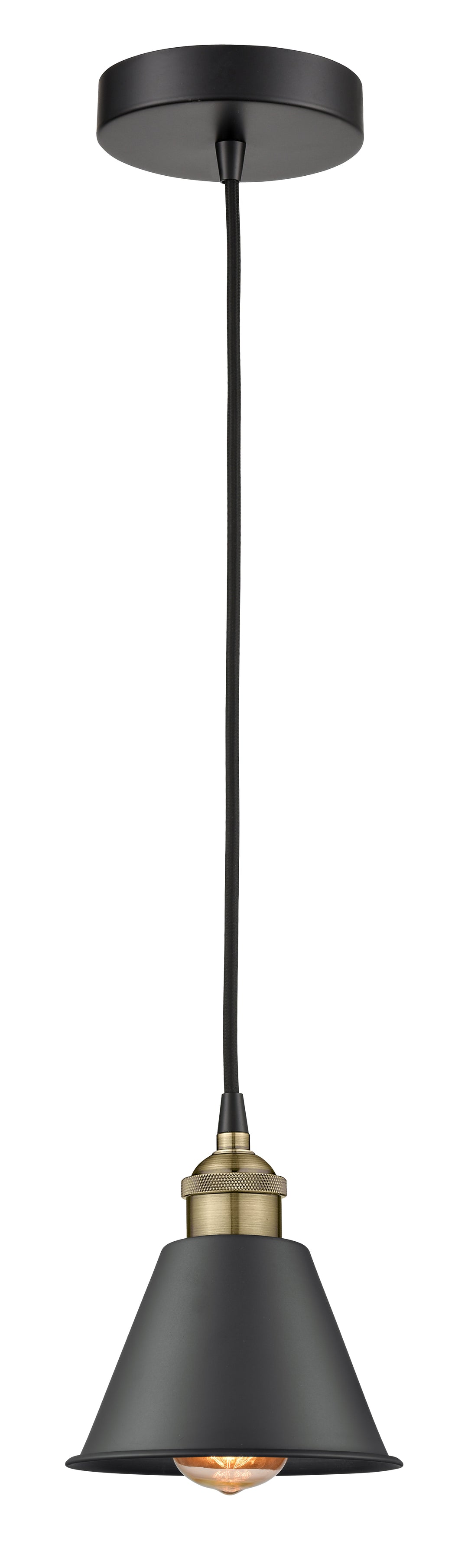 Innovations Downtown Urban 616-1P-BAB-M8-BK Pendant Light - Black Antique Brass
