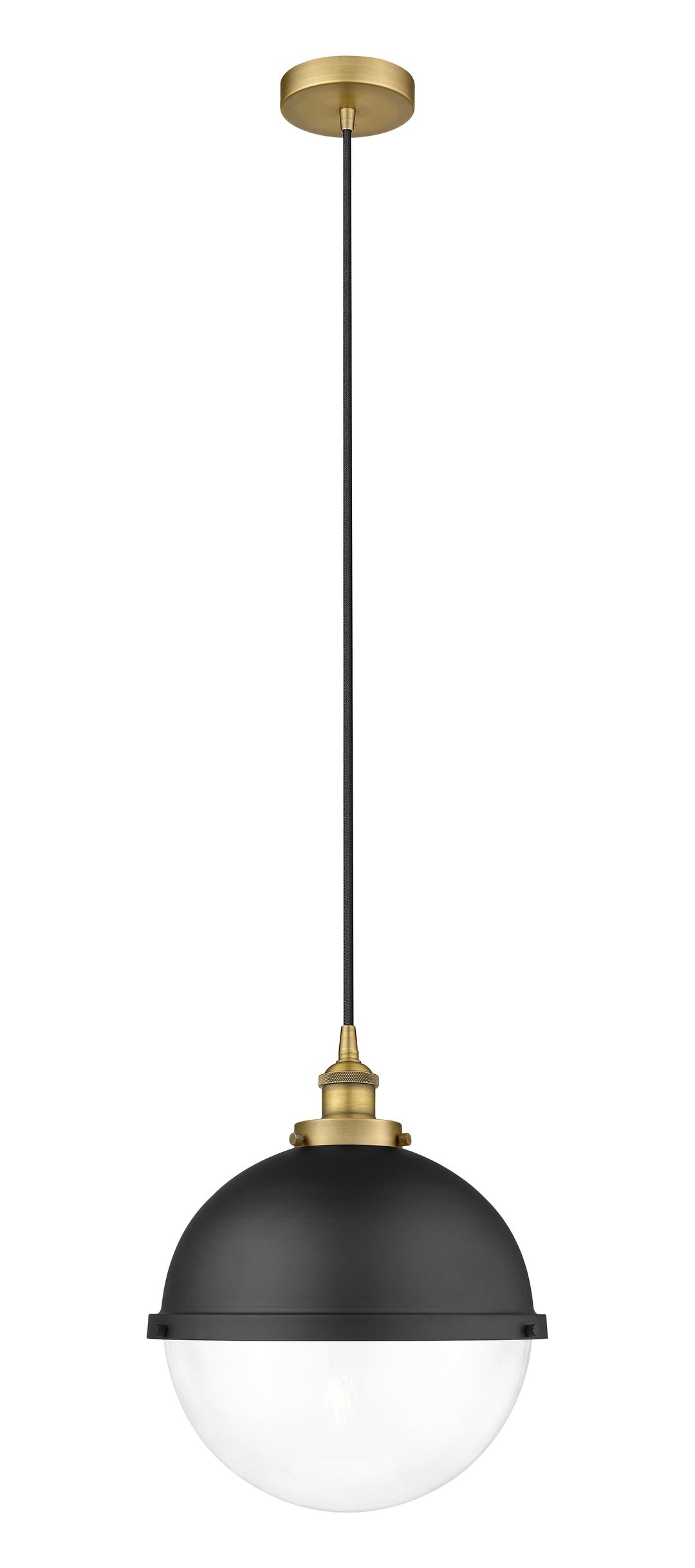 Innovations Downtown Urban 616-1PH-BB-HFS-122-BK Pendant Light - Brushed Brass