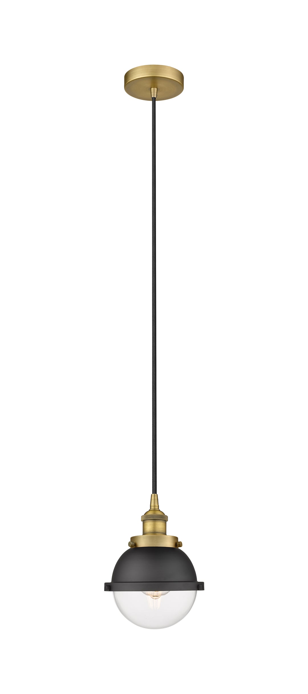 Innovations Downtown Urban 616-1PH-BB-HFS-62-BK Pendant Light - Brushed Brass