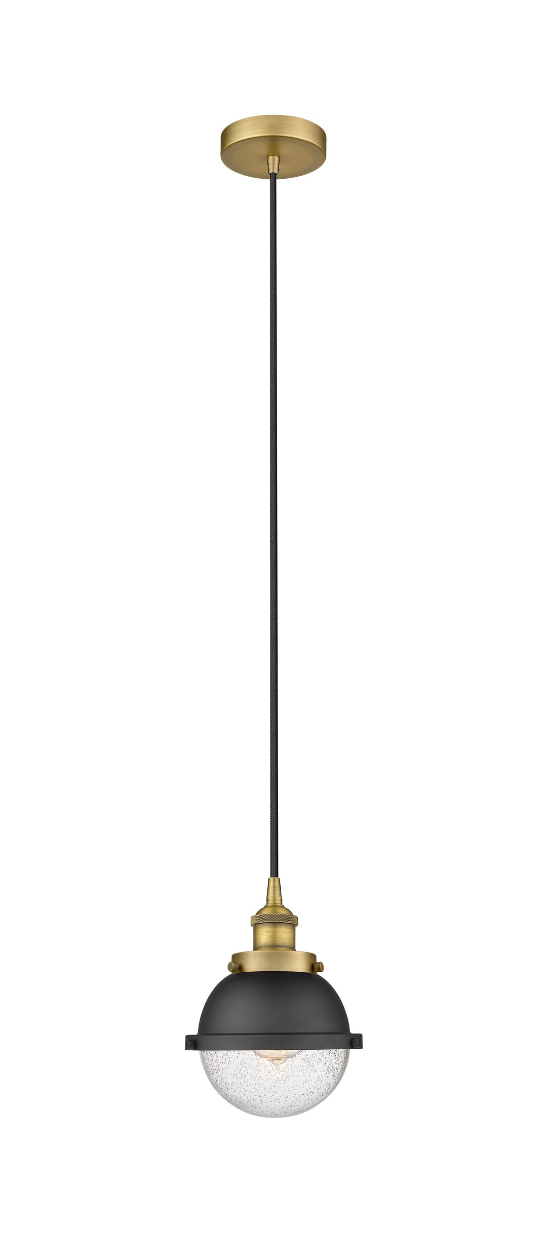 Innovations Downtown Urban 616-1PH-BB-HFS-64-BK Pendant Light - Brushed Brass