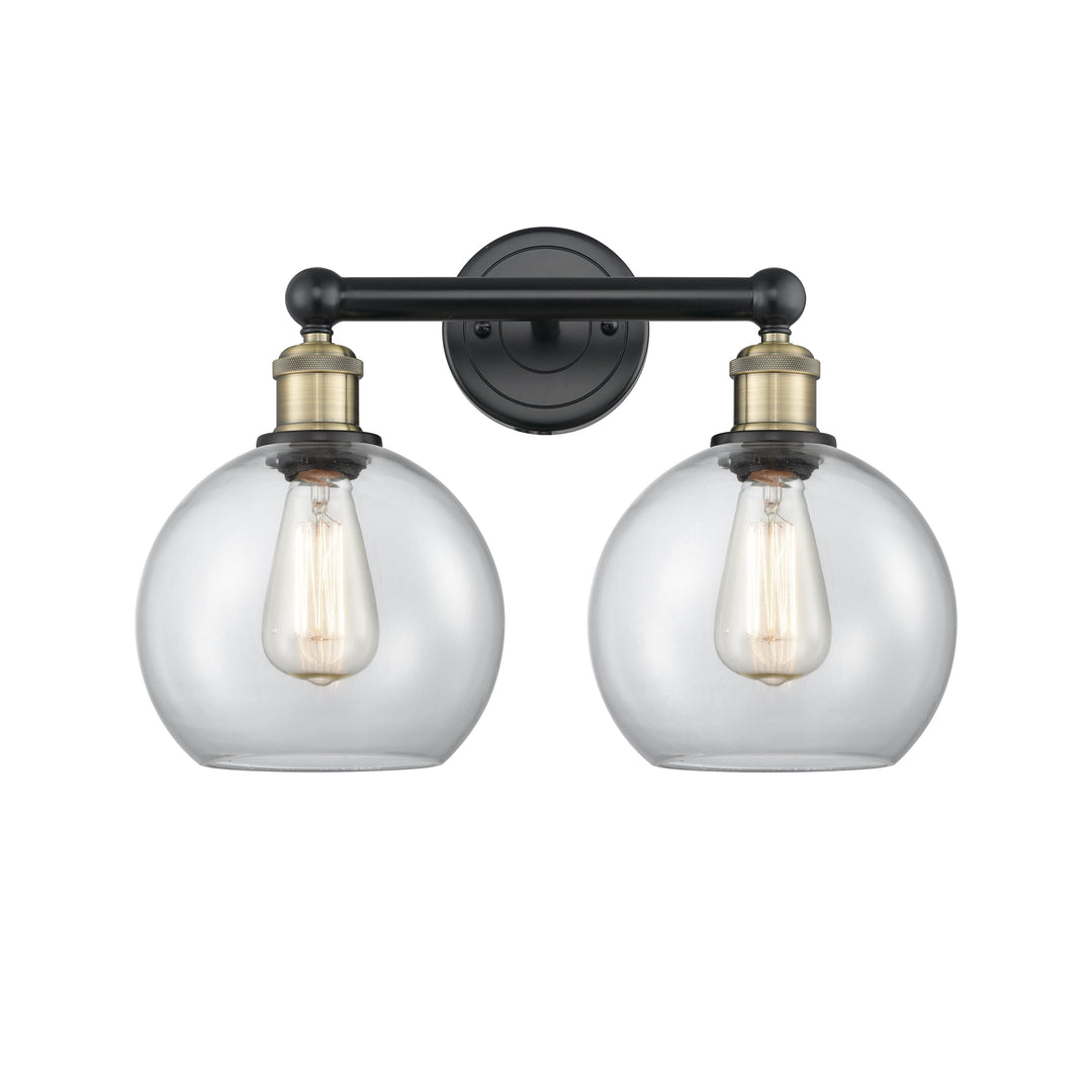 Innovations Downtown Urban 616-2W-BAB-G122-8 Bath Vanity Light 17 in. wide - Black Antique Brass