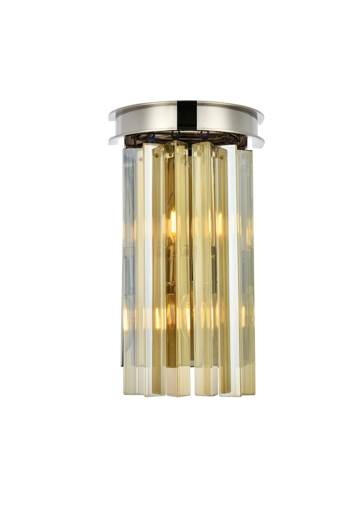 Elegant Sydney 1208W8PN-GT/RC Wall Sconce Light - Polished Nickel