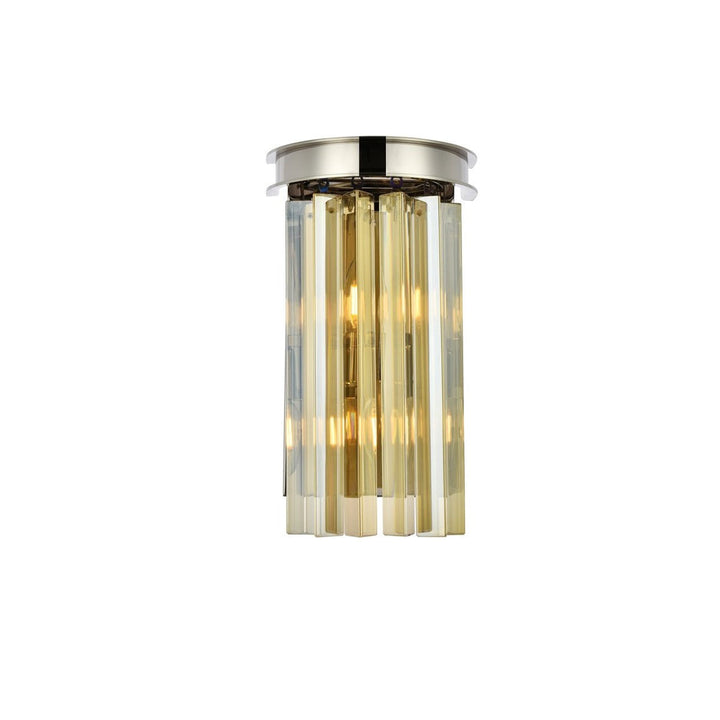 Elegant Sydney 1208W8PN-GT/RC Wall Sconce Light - Polished Nickel