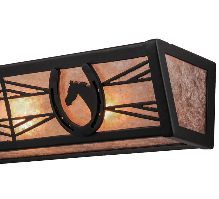Meyda Tiffany Horseshoe 158521 Bath Vanity Light 30 in. wide - Black/Silver Mica