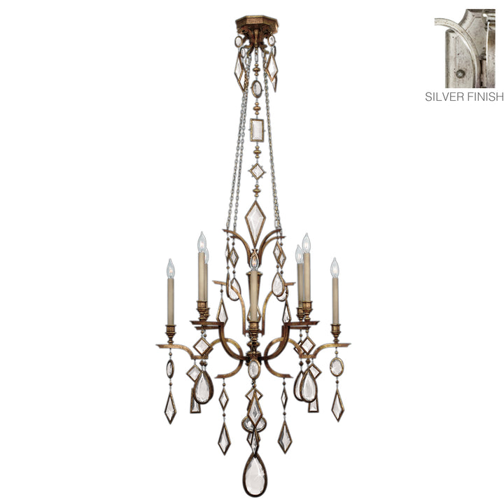 Fine Art Encased Gems 725440-3ST Chandelier Light - Silver