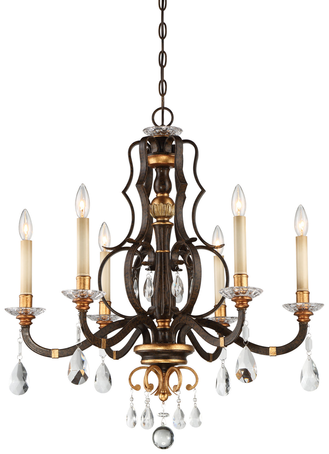 Metropolitan Chateau Nobles N6456-652 Chandelier Light - Raven Bronze W/Sunburst Gold H