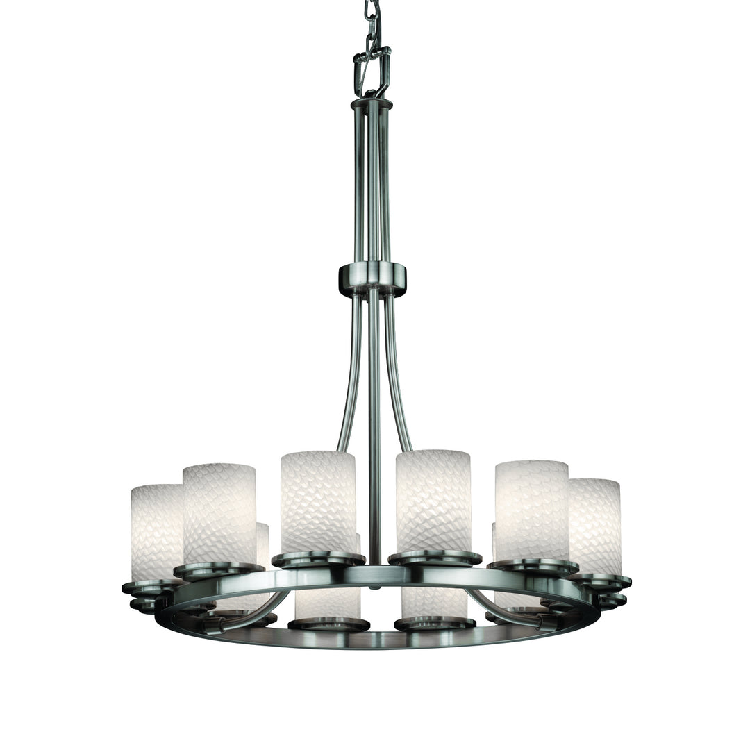 Justice Designs Fusion FSN-8763-10-WEVE-NCKL Chandelier Light - Brushed Nickel