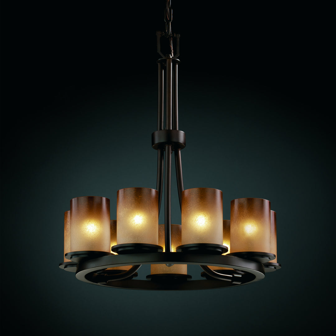 Justice Designs Fusion FSN-8766-10-CRML-DBRZ Chandelier Light - Dark Bronze