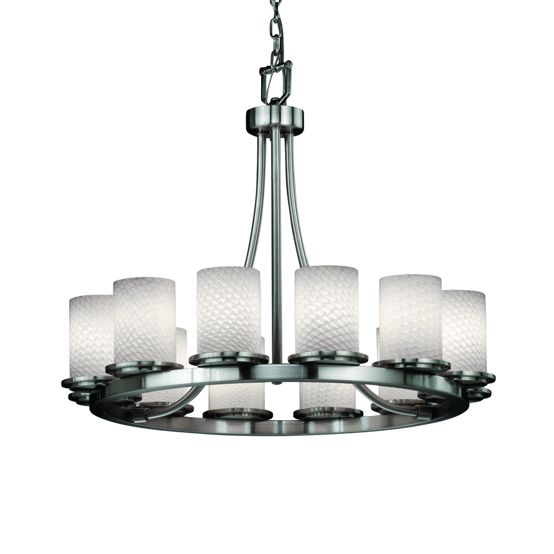Justice Designs Fusion FSN-8768-10-WEVE-NCKL Chandelier Light - Brushed Nickel