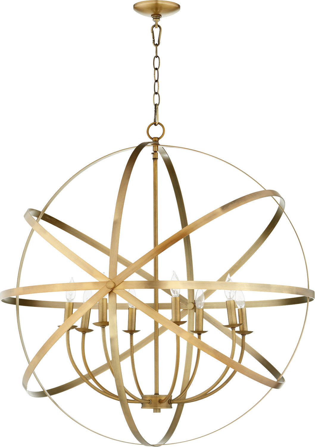 Quorum Celeste 6009-8-80 Chandelier Light - Aged Brass