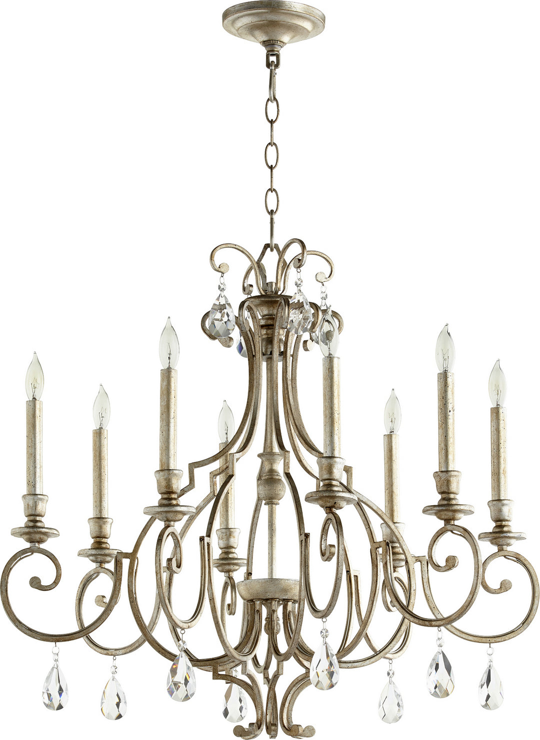 Quorum Ansley 6014-8-60 Chandelier Light - Aged Silver Leaf