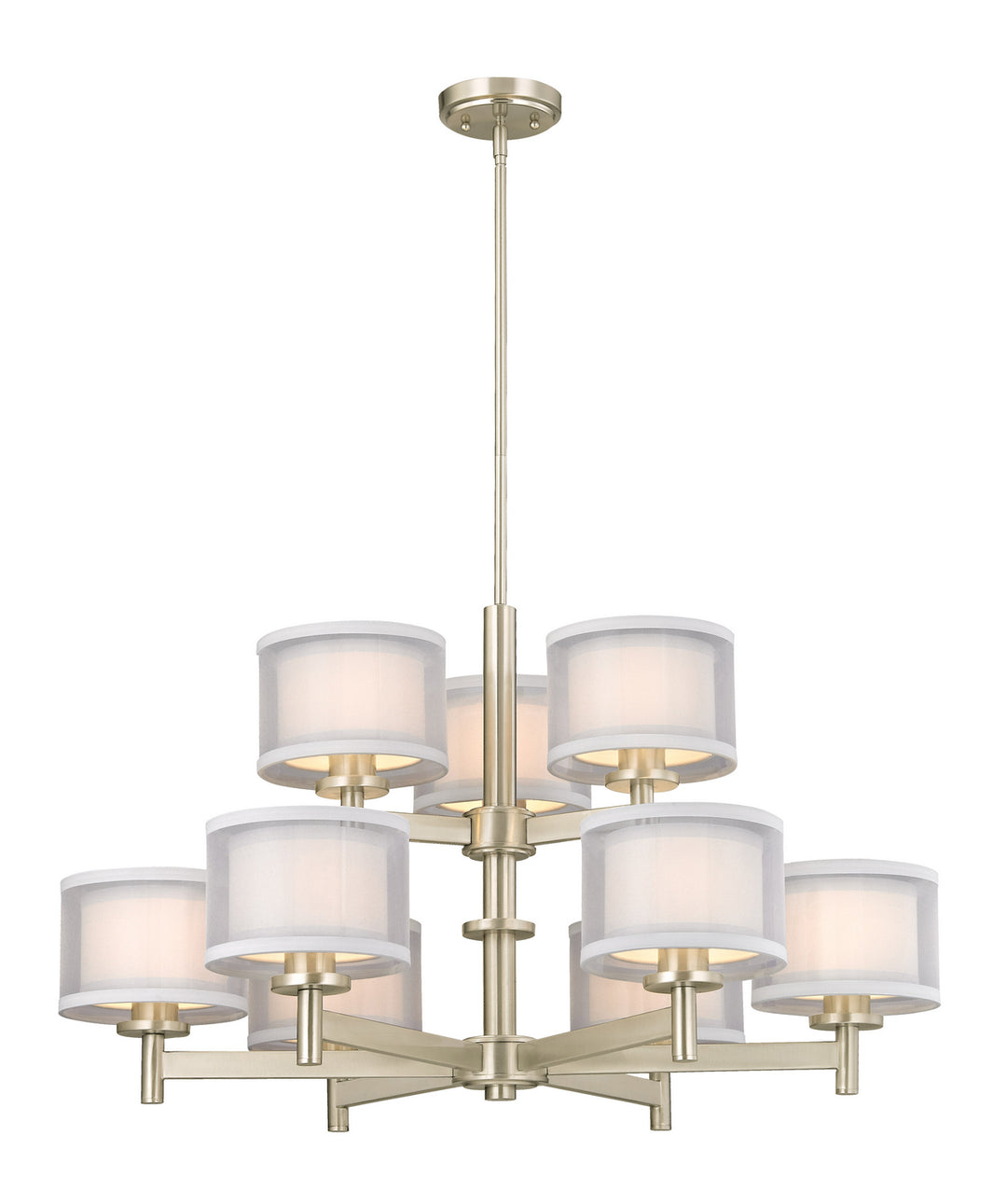 Dolan Designs Double Organza 1272-09 Chandelier Light - Satin Nickel