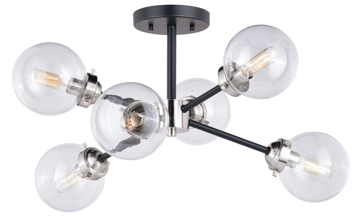 Vaxcel Orbit C0132 Ceiling Light - Satin Nickel and Oil Rubbed Bronze