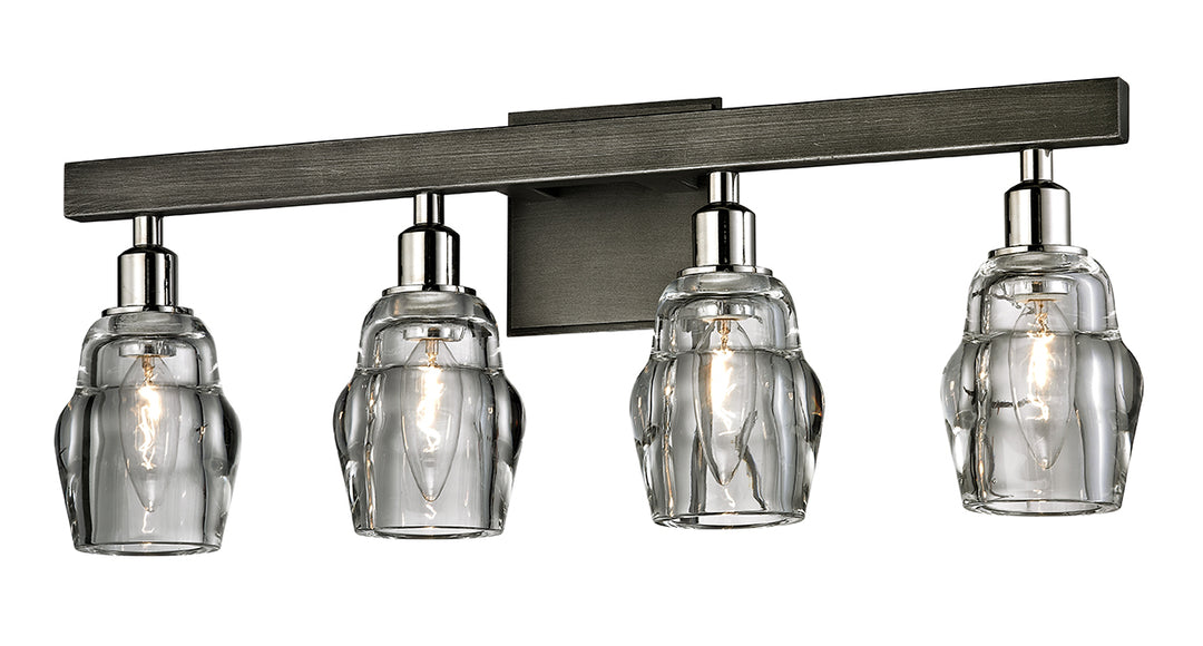 Troy Citizen B6004 Bath Vanity Light 23 in. wide - Graphite And Polished Nickel