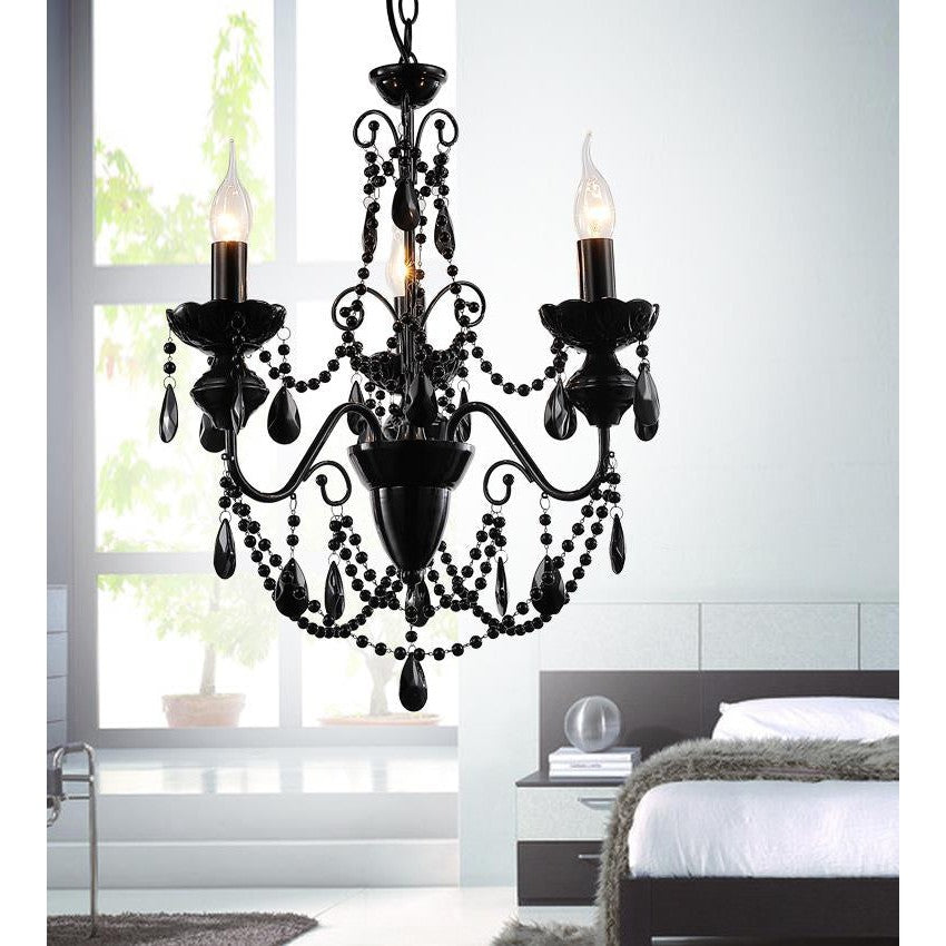 CWI Keen 5095p16b-3 Chandelier Light - Black