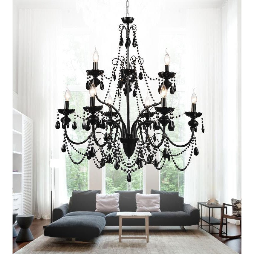 CWI Keen 5095p32b-9 Chandelier Light - Black