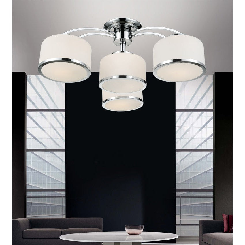 CWI Frosted 5479c28c-4 Ceiling Light - Chrome