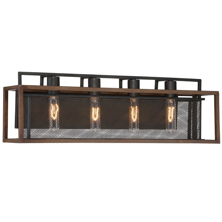 Varaluz Rio Lobo 285B04DOBL Bath Vanity Light 27 in. wide - Dark Oak/Black
