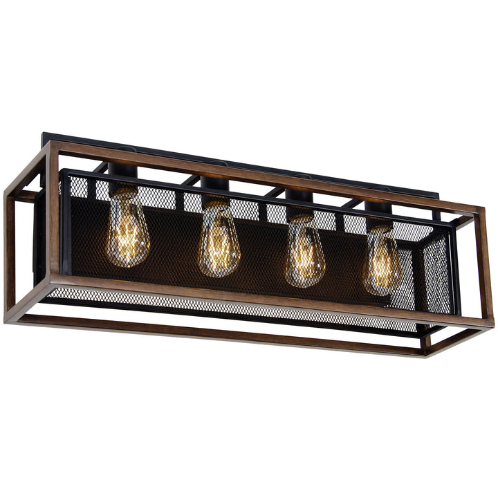Varaluz Rio Lobo 285B04DOBL Bath Vanity Light 27 in. wide - Dark Oak/Black