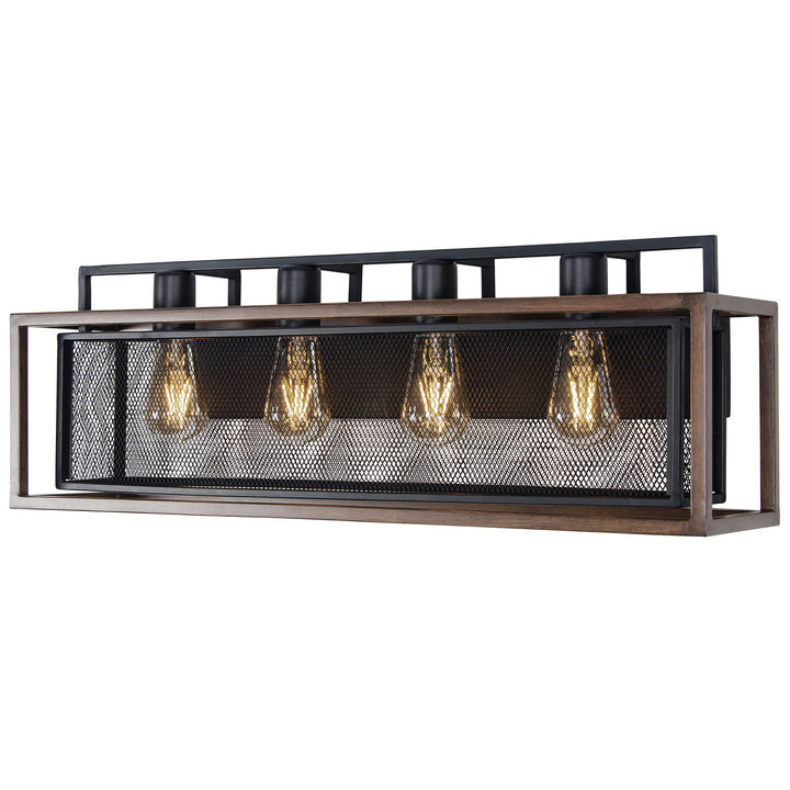 Varaluz Rio Lobo 285B04DOBL Bath Vanity Light 27 in. wide - Dark Oak/Black