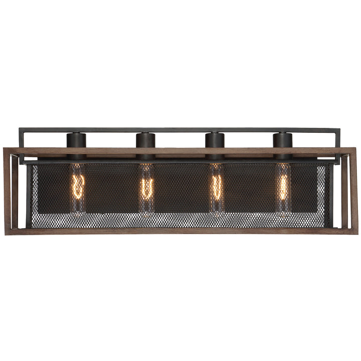 Varaluz Rio Lobo 285B04DOBL Bath Vanity Light 27 in. wide - Dark Oak/Black