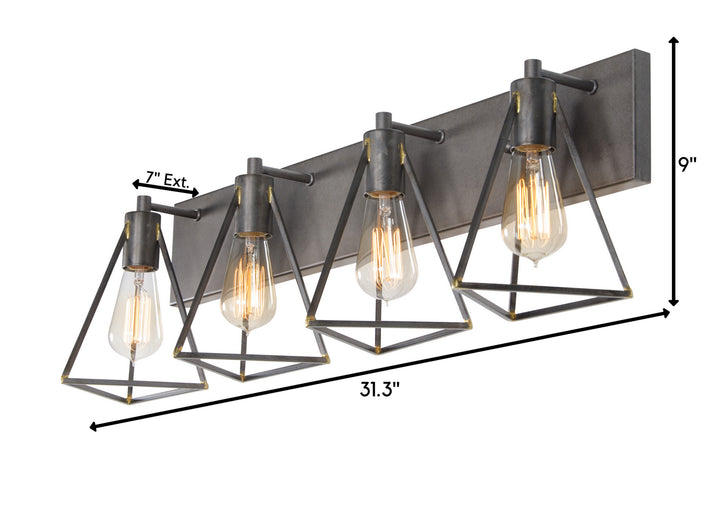 Varaluz Trini 288B04GS Bath Vanity Light 32 in. wide - Gunsmoke