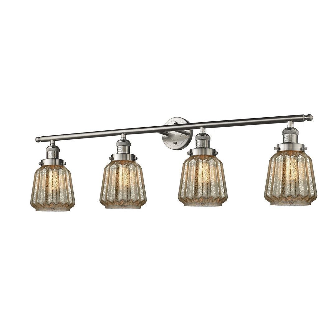 Innovations Franklin Restoration 215-SN-G146 Bath Vanity Light 43 in. wide - Brushed Satin Nickel