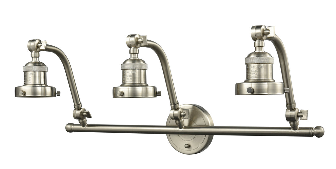 Innovations Franklin Restoration 515-3W-SN Bath Vanity Light 26 in. wide - Brushed Satin Nickel