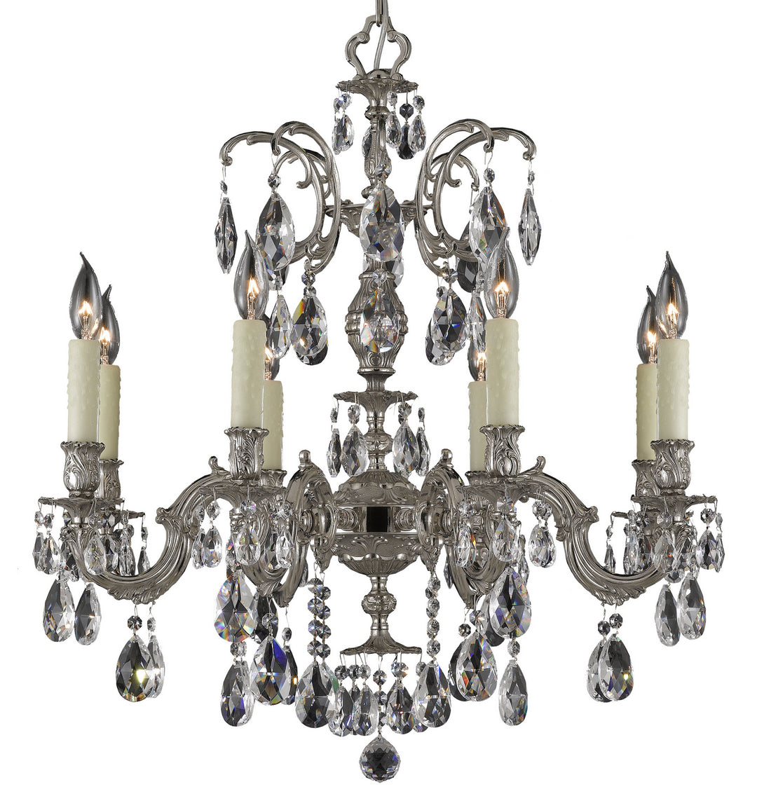 American Brass & Crystal Marlena CH9714-O-08G-PI Chandelier Light - Silver