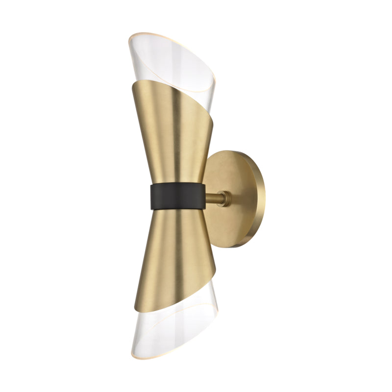 Mitzi Angie H130102-AGB/BK Wall Sconce Light - Aged Brass/Black