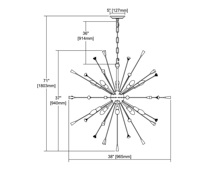 Elk Sprigny 33021/10 Chandelier Light - Matte Gold
