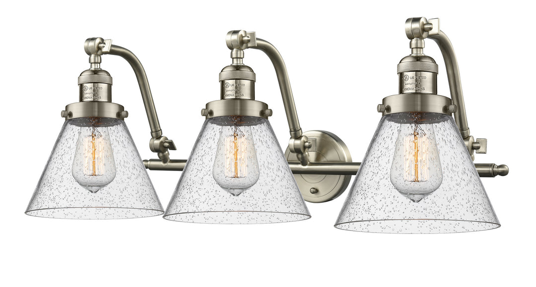 Innovations Franklin Restoration 515-3W-SN-G44 Bath Vanity Light 28 in. wide - Brushed Satin Nickel