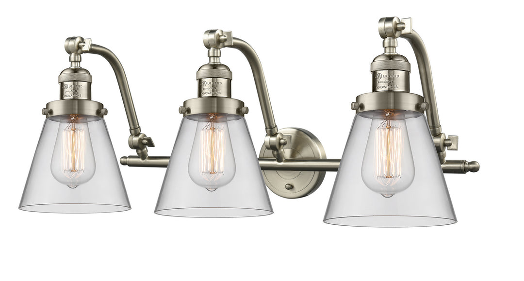 Innovations Franklin Restoration 515-3W-SN-G62 Bath Vanity Light 28 in. wide - Brushed Satin Nickel