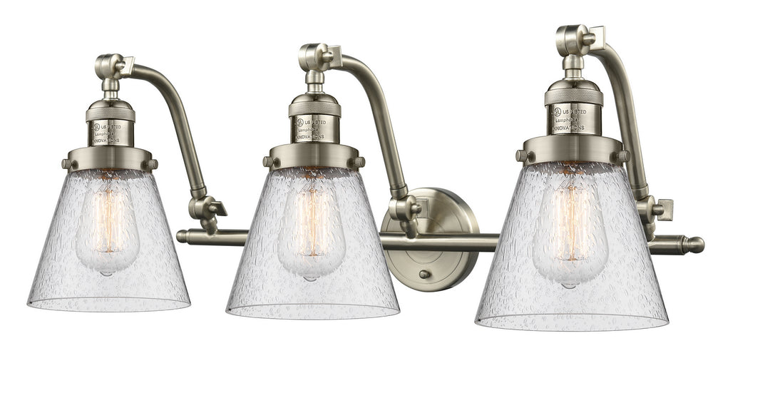 Innovations Franklin Restoration 515-3W-SN-G64 Bath Vanity Light 28 in. wide - Brushed Satin Nickel
