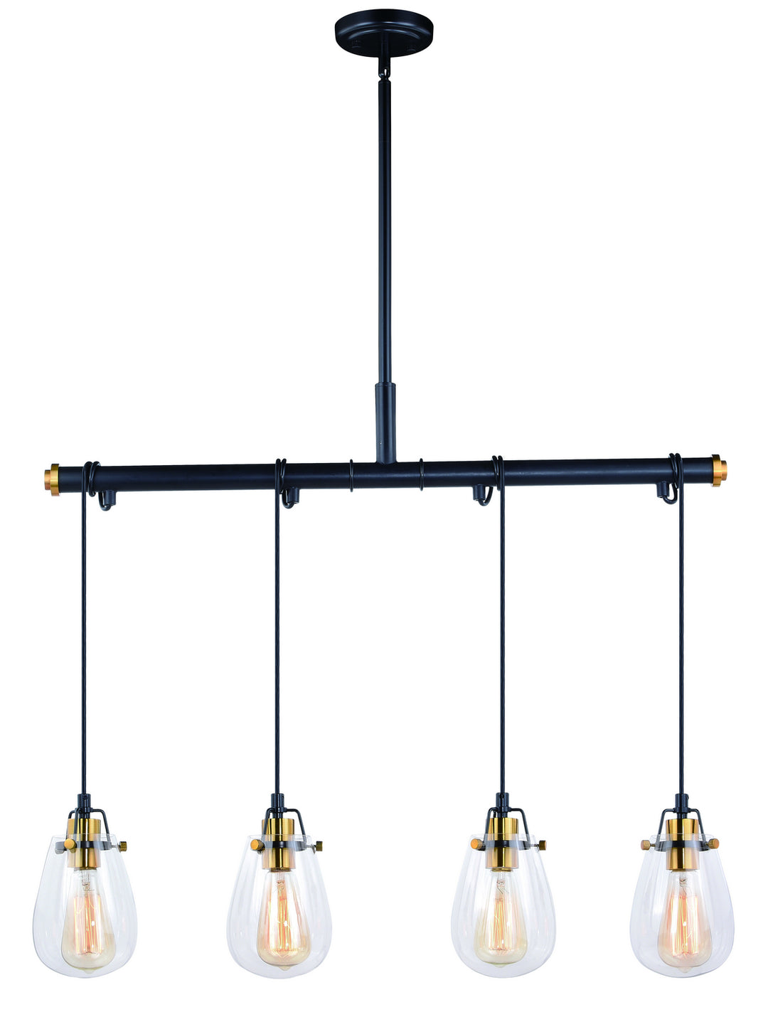 Vaxcel Kassidy P0234 Pendant Light - Black and Natural Brass