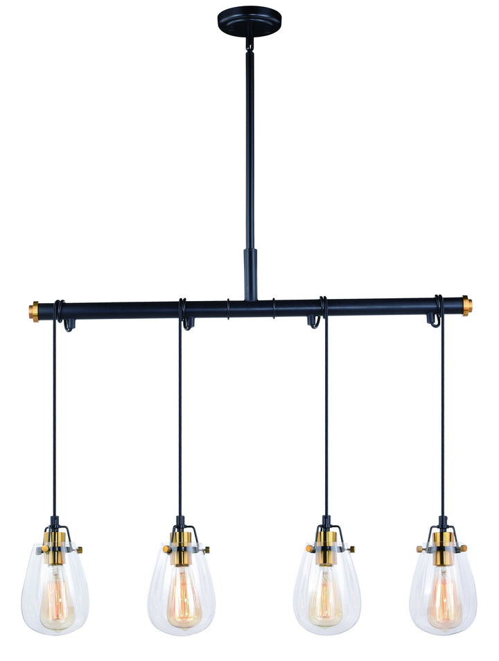 Vaxcel Kassidy P0234 Pendant Light - Black and Natural Brass